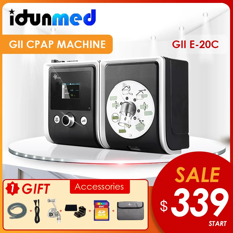 BMC CPAP Machine With Nasal Pillow Mask Hose Filter SD Card Travel Breathing Apparatus For Sleep Apnea Anti Snoring Treatment