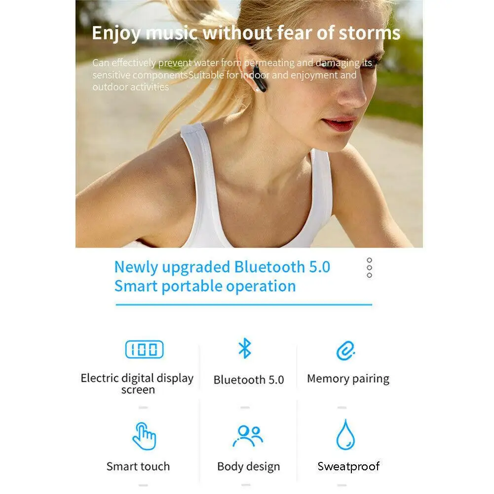 Bluetooth Wireless Headsets TWS Earphones Mini Earbuds Touch Control for iOS iPhone Android Samsung LG Huawei Motorola