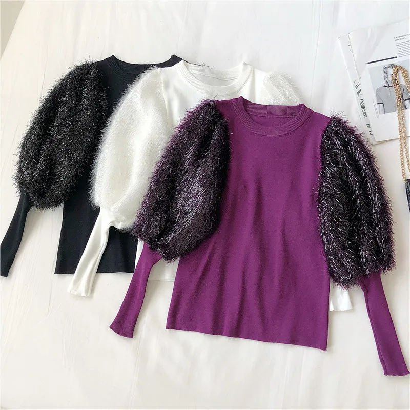 Neploe Autumn Bright Patchwork Pullovers Pull Long Sleeve Elegant Sweaters Women Knitwear Fashion Slim Sueter Mujer 56082