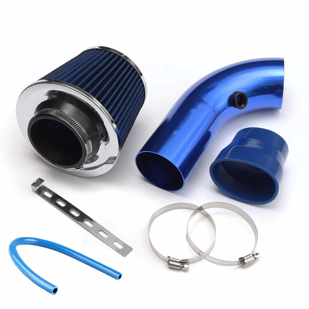 

1set Car Air Intakes Parts Air Intake System Universal Car Automobile Racing Cold Air Intake Filter Alumimum Pipe Power Flow Kit