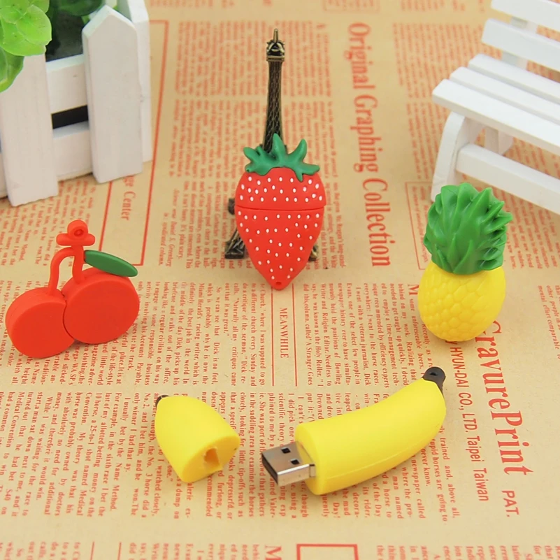 Флеш диск USB 2 0 Флешка Memoria Stick Из Фруктового Королевства мини флешка 16 ГБ 32 64 8 4