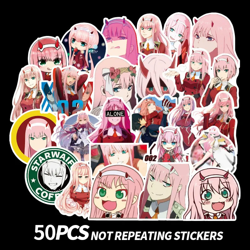 

50Pcs Anime DARLING In The FRANXX Stickers for Motorcycle Luggage Laptop Refrigerator Skateboard Bicycle Guitar Toys Sticker