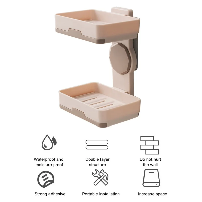 Настенная мыльница, двухслойная самоклеящаяся Съемная мыльница, держатель для ванной комнаты, кухонные губки, коробка для хранения