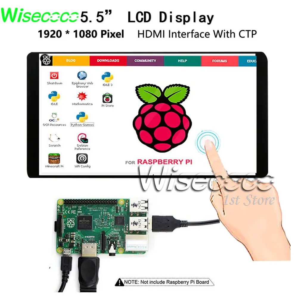5 дюймов IPS ЖК-дисплей сенсорный экран монитор для Raspberry Pi 4 модель 3B + 1920X1080 Высокое