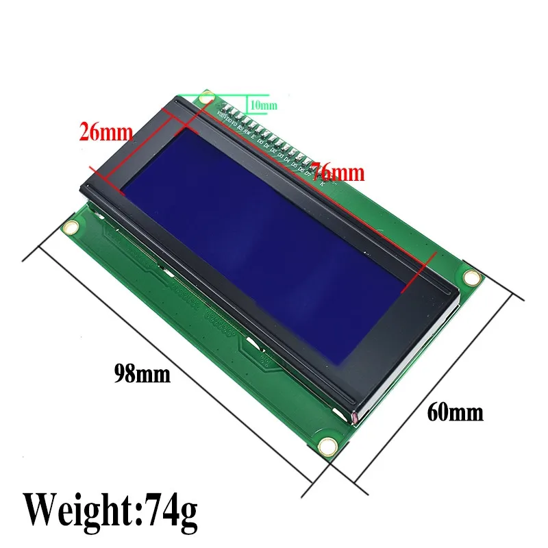 Последовательный ЖК модуль EQV IIC/I2C/TWI 2004 с синей и зеленой подсветкой для Arduino UNO R3