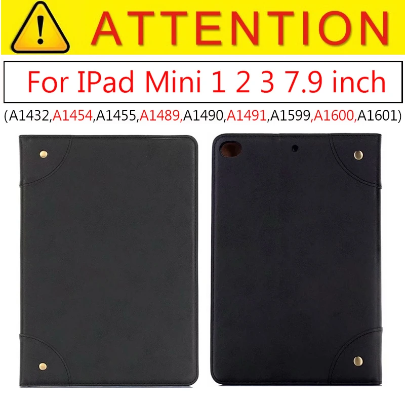 Mini1 2 3 Black Магнитный чехол для iPad Mini 4 Mini 5 7,9 складной Стенд PU кожаный чехол для IPad Mini 1 2 3 4 5 7,9 дюймов Ретро Смарт-Чехол - Цвет: Mini1 2 3 Black