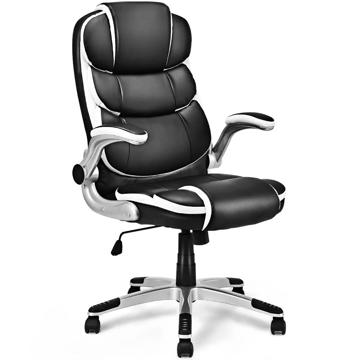 

Costway PU Leather High Back Executive Office Chair Swivel Desk Task Computer Ergonomic
