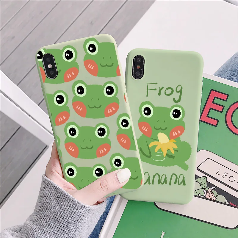 Мятно-зеленый Забавный мультяшный чехол для iPhone 12 11 pro MAX XR XS X 6S 7 8 Plus SE 2020 мягкий из