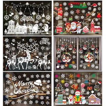 

2020 Christmas Decor Wall Window Stickers Merry Christmas Decorations for Home Noel Xmas Gifts Christmas Ornaments New Year 2021