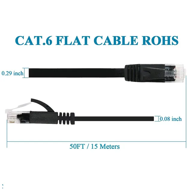 CAT6 Flat Ethernet Cable RJ45 Lan Cable Networking Ethernet Patch Cord CAT 6 Network Cable For Computer Router Laptop 2