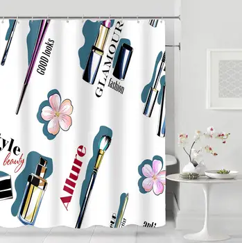 

Forest Trees Printed 3d Bath Curtains Waterproof Polyester Fabric Washable Bathroom Shower Curtain Screen with Hooks Accessories