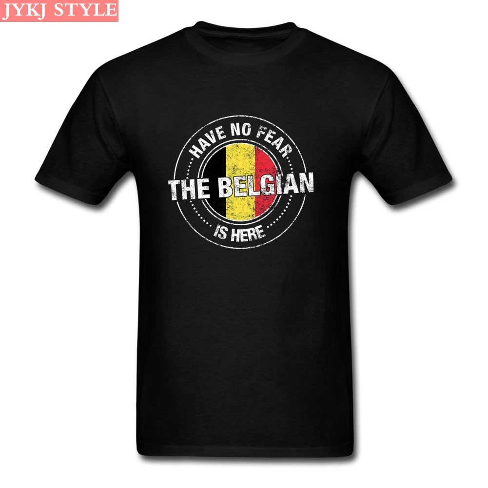 Не бойтесь бельгийского здесь Футболка короткий рукав пользовательские