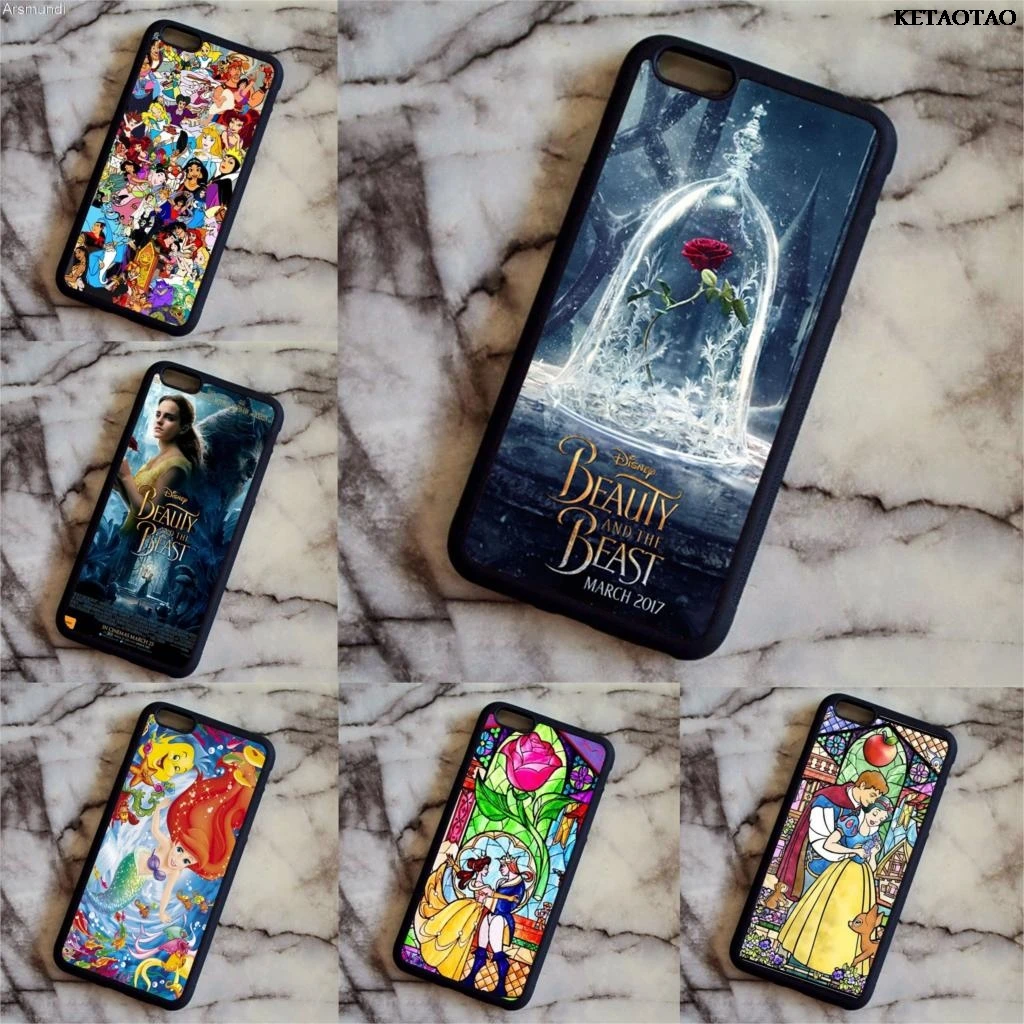 KETAOTAO Beauty and the Beast Arielle Mermaid Princess Phone Cases for iPhone 5 5S 6 6S 7 8 Plus X Case Soft TPU Rubber Silicone |