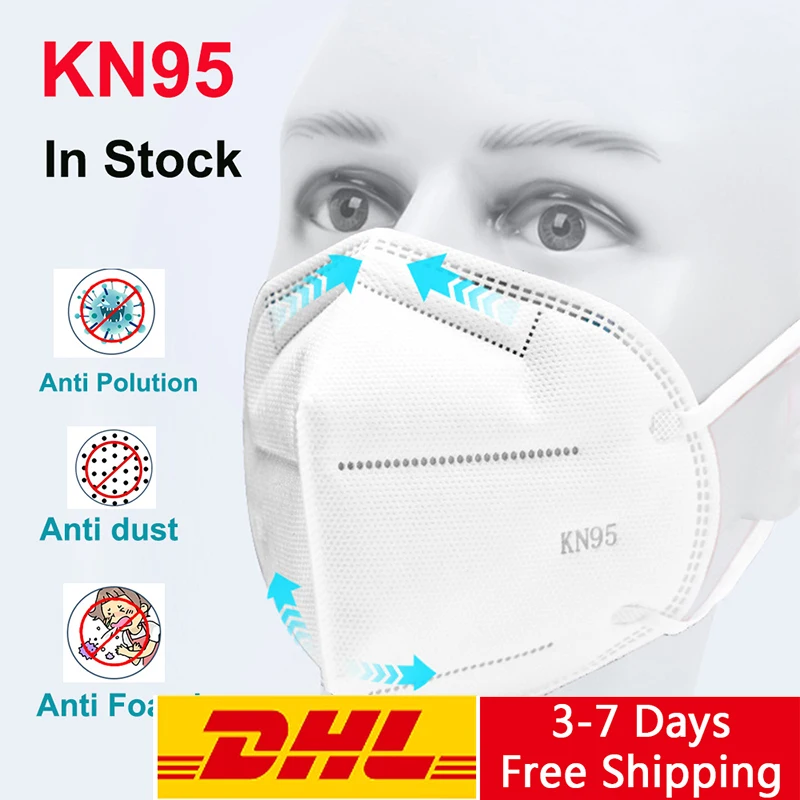 

100PCS N95 5-Layer masque ffp2 Anti Infection Mask Particulate Respirator PM2.5 mascarillas Protective Safety Same as KF94 FFP3