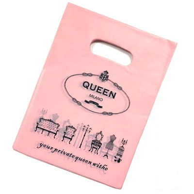 D& P 15*20 см/20*25 см 10 шт. свадебные подарки бутик подарки упаковка для покупок пластиковые ручки сумки ювелирные изделия пластиковые пакеты для упаковки - Цвет: pink queen