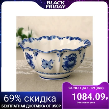 

Salad bowl "Visit", large, 18.5 × 18.5 × 9.5 cm, Gzhel 721165