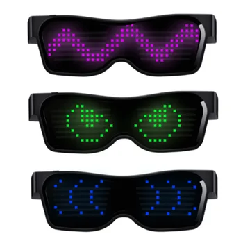 

Bluetooth LED Glasses APP Control Magic Luminous Glasses USB Charge Shield Party Glasses Multi-lingual Quick Flash LED Glasses