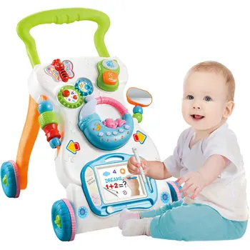 

Baby Walker Multi-function Toddler Trolley Sit-to-Stand ABS Musical Walker with Adjustable Height Anti-rollover to Learn Walk