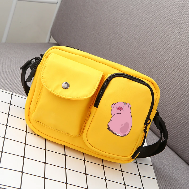 Mobile Phone Messenger Bags For Women Men Cute Cartoon Pig Fashion Small Student Girl Watertight Shoulder Crossbody Bag | Багаж и сумки