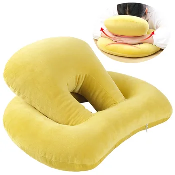

Hot 34*34cm Cervical PP Memory Foam Noon Nap Pillow Office Table School Desk Cushion Slow Rebound Air Breathable with Hole