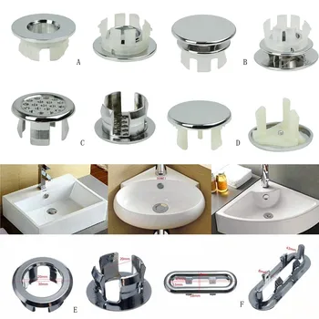 

High Quality 1 Pc Sink Round Ring Overflow Spare Cover Tidy Chrome Trim Bathroom Ceramic Basin Overflow Ring сифон #1