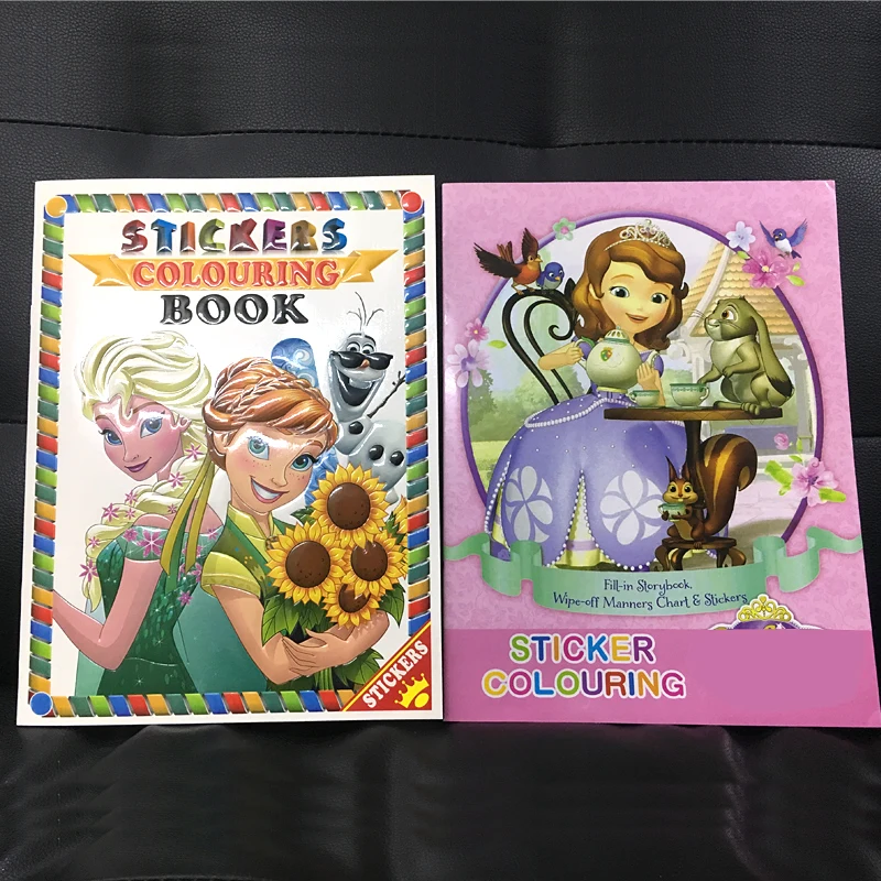 2pc/set 16 Page sofia Snow Princess coloring book sticker book children Adults Drawing/comic/cartoon colouring books for kids 2pc/set 16 Page sofia Snow Princess coloring book sticker book children Adults Drawing/comic/cartoon colouring books for kids