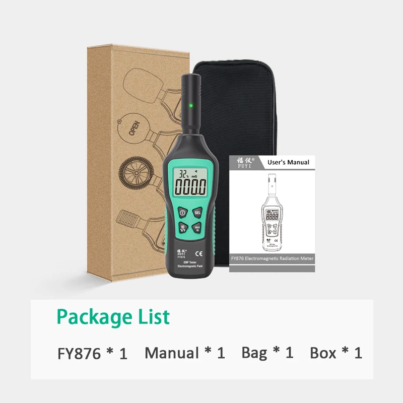 Digital Electromagnetic Field Radiation Detector Temperature Radiation Tester EMF Meter Dosimeter Detector For Computer Phone