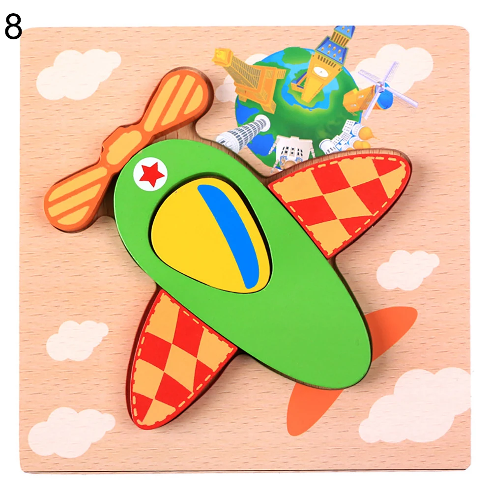 Мультфильм Медведь автомобиль животное деревянное 3D Chunkyed Настольная Игра-Головоломка Развивающие детские игрушки новинка