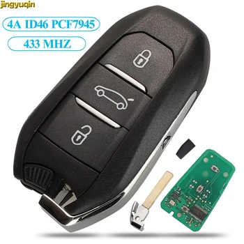 

jingyuqin Smart Keyless-Go Remote Car Key HU83 VA2 433MHZ 4A ID46 PCF7945 For Peugeot 208 308 508 3008 Citroen C4 DS4 DS5 HITAG2