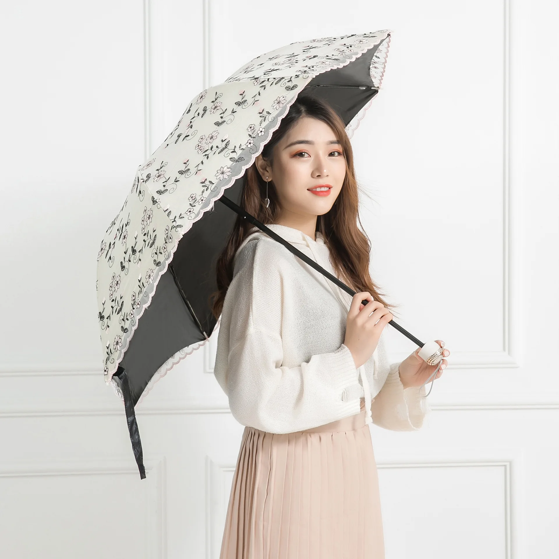 Zi винил подарок двухслойный зонтик солнцезащитный Зонт женский дождь или блеск Двойной Зонт настраиваемый зонтик