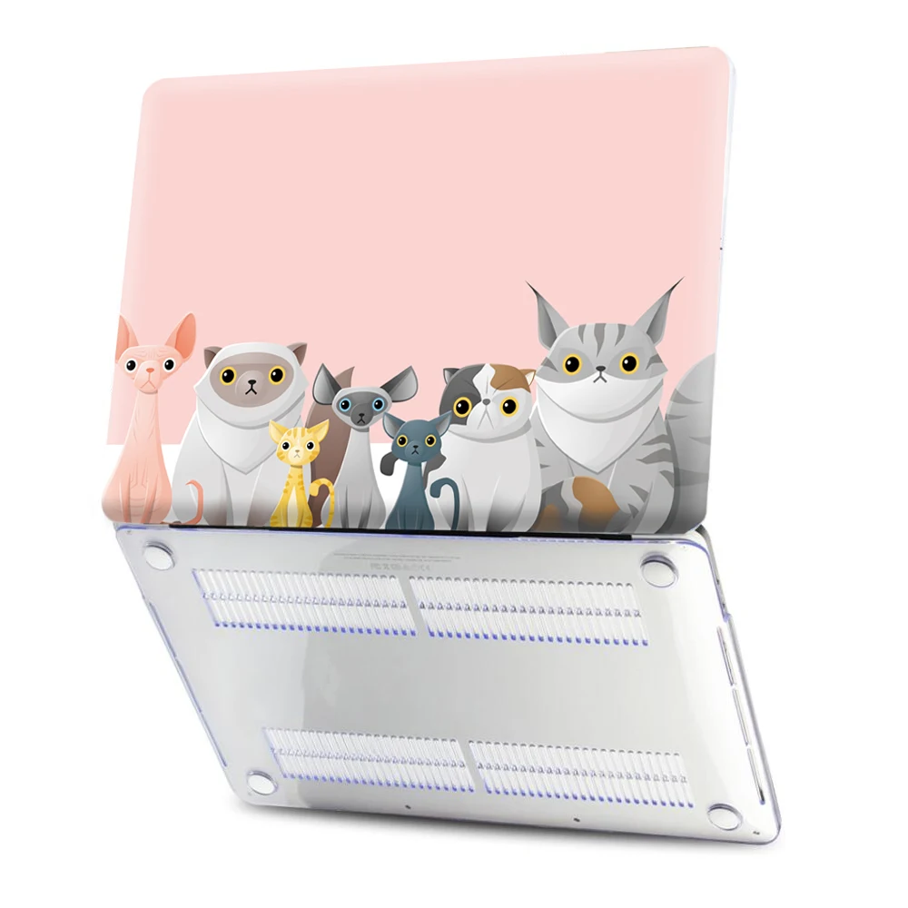Милый Кот обратно в школу подарок жесткий ПВХ чехол для Macbook Air 11 6 13 Pro 15 4 16 2020 Retina 12
