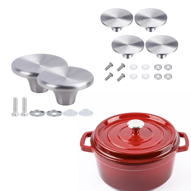 Bouton de remplacement de couvercle de pot en acier inoxydable, poignée de  couvercle de pot, bouton de four néerlandais, Le Creuset, Aldi, Lodge, 3  pièces - AliExpress