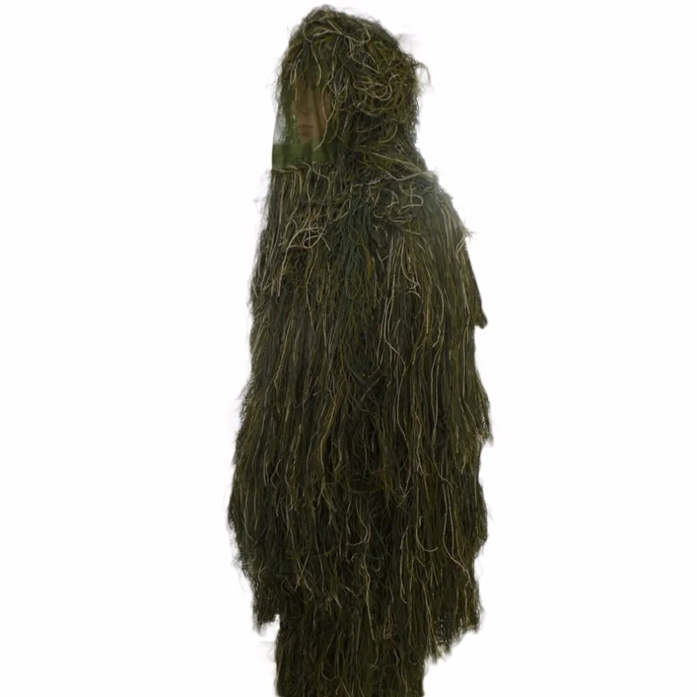 Прочный Открытый Лесной Снайпер Ghillie костюм комплект плащ военный 3D лист камуфляж джунгли Охота птичий