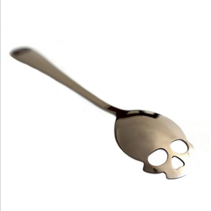 

Promotion--Skull Shaped Spoon Coffee Spoon Dessert Ice Cream Sweets Teaspoon Stainless Food Cutlery
