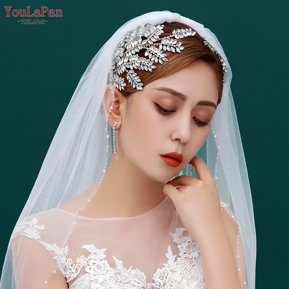 Bridal Hair Accessories TOPQUEEN HP418 Fashion Bridal Headband Crystal Headwear Women Hair Accessories Rhinestone Bride Crown Wedding Pageant Headdress Crown Headband Hair Accessories