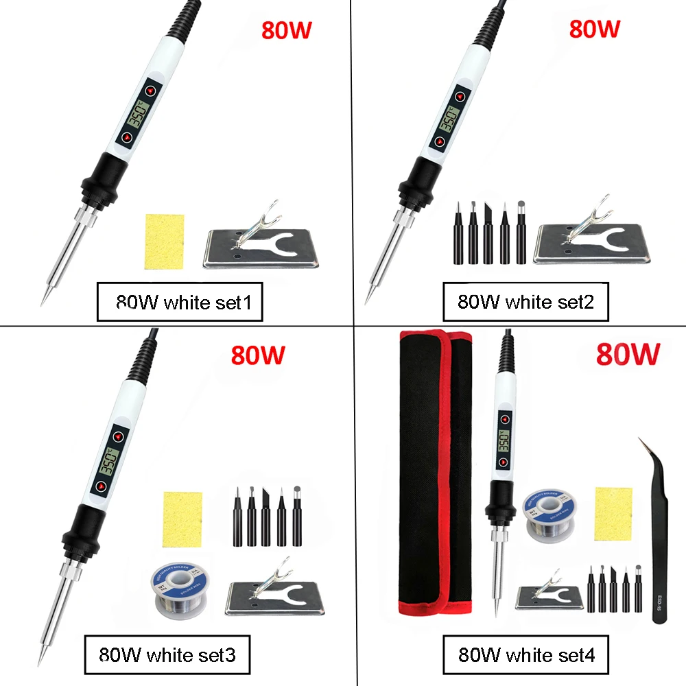 60W/80W Electric Digital Soldering Iron Station 220V 110V Temperature Adjustable Welding Soldering Tips Tools Accessories