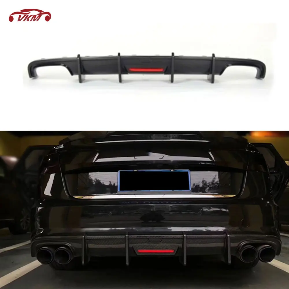 

Carbon Fiber Rear Bumper lip Diffuser with lamp For Audi A6 Sline S6 C7 C7.5 2013-2018 (not for A6 Standard ) K K1style