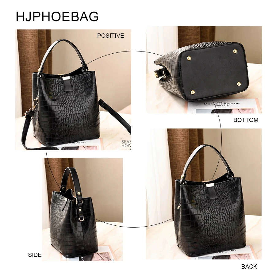 HJPHOEBAG модная крокодиловая сумка через плечо для женщин, сумка через плечо, дизайнерские женские сумки, роскошная сумка из искусственной кожи, сумка-мешок YC254