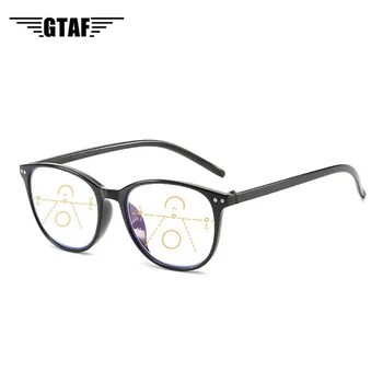 

1.0 to +4.0 Anti-blue Light Progressive Multifocal Reading Glasses Women Men Classic Eyeglasses Frame Presbyopic Glasses UV400