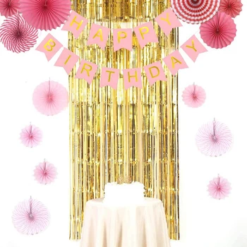 

6 Pack 3Ftx8Ft Silky Striped Curtains,Filamentous Curtains for Wedding Birthday Party Door Windows Decorations,Gold