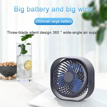 

USB Mini USB Desktop Fan Personal Portable Cooling Fan with 360 Rotation Adjustable Angle for Office Household Traveling Car