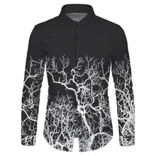 Рождество Для мужчин Спорт на открытом воздухе тонкая рубашка с длинным рукавом платье для банкета, рубашка, Топ