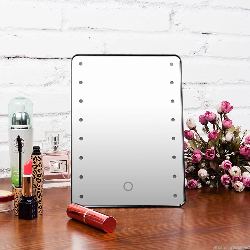 

16 Light Makeup Mirror LED Foldable Cosmetic Mirror Bracket Mirror Beauty Hairdressing Mirror Gift Desktop Makeup Mirror