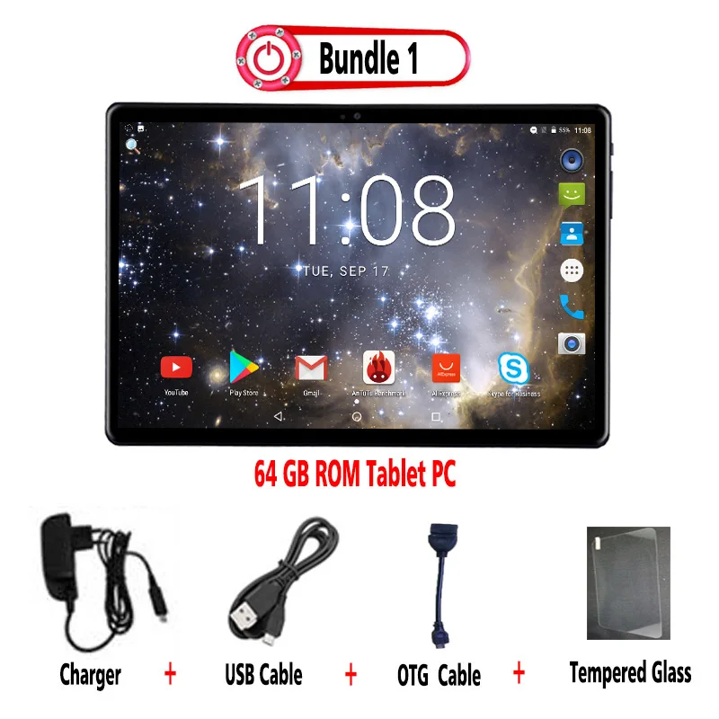 4G LTE 64GB ROM TAB По выгодной цене Android 8,1 DHL ; набор из 10 дюймовый планшет 1920* 1200HD 2.5D закаленное Стекло Deca Core, размер экрана 4 аппарат не привязан к оператору сотовой связи 128 ГБ Встроенная память 5/13MP планшет - Комплект: 4G LTE 64GB ROM TAB
