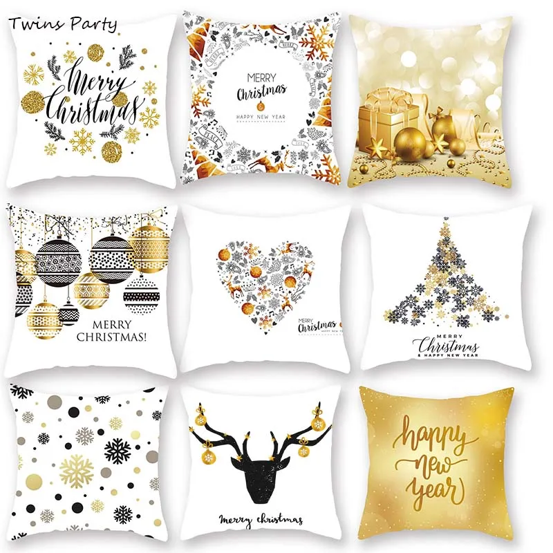 

Twins 45*45cm Christmas Cushion Cover Sofa Car Cushion Cover Home Decor Throw Pillows Covers Decorative Merry Christmas Decor