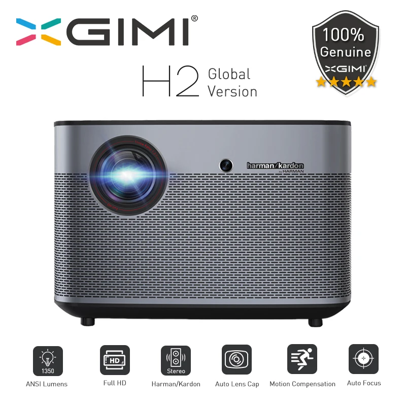 Online XGIMI H2 proyector DLP 1080P Full HD 1350 lúmenes Ansi 4K proyector 3D apoyo Android Wifi Bluetooth casa teatro versión Global