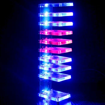 

ABKT-DIY VU Meter 10 Level Column Light LED Professional Electronic Crystal Sound Control Music Spectrum for Home Theater