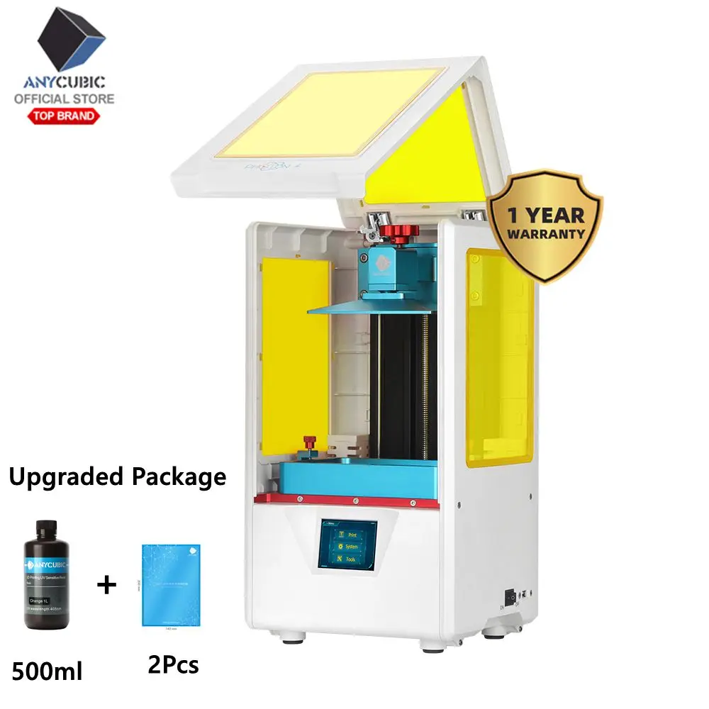 WhitePSwith500ML2F ANYCUBIC Photon-S 3d принтер 2 цвета черный/белый 500 мл ЖК обновленный модуль матрица двойной оси Z SLA фотоны принтер 3d Друкер - Цвет: WhitePSwith500ML2F