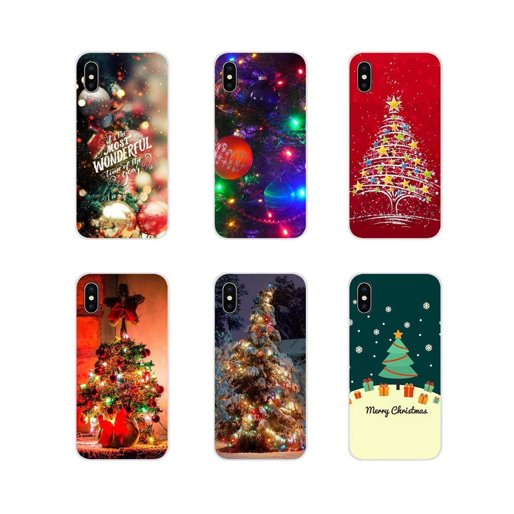 

happy New Year Merry Christmas tree Soft Transparent Bag Case For Huawei Mate Honor 4C 5C 5X 6X 7 7A 7C 8 9 10 8C 8X 20 Lite Pro