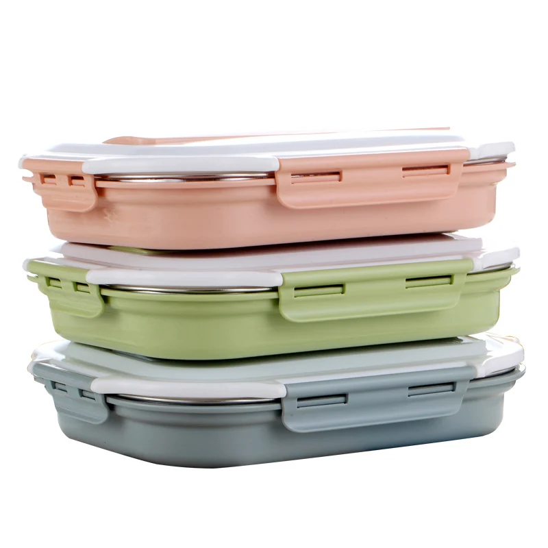 304 Stainless Steel Lunch Box With Compartments Double Layer Picnic Office Bento Box Japanese Leak-proof Heating Food Container